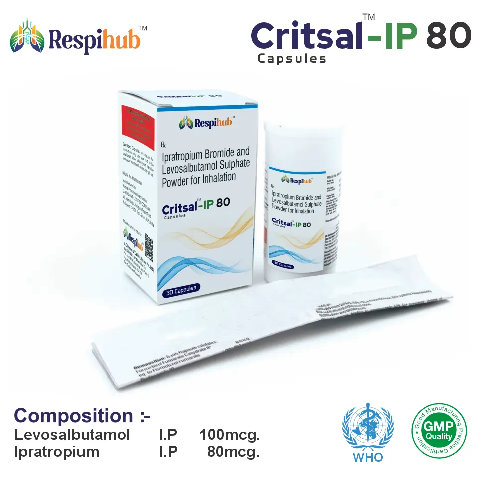 Levosalbutamol (100mcg) + Ipratropium (80mcg) FlipCaps at Best Price in PCD Pharma Franchise for Bronchodilator and Respiratory Support.